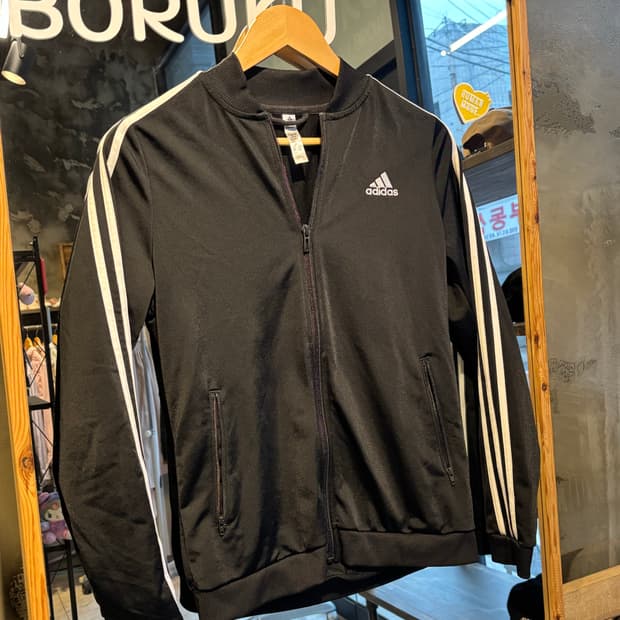 아디다스 블랙 트랙탑 져지 S