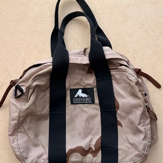 그레고리 구로고 더플백 베이지 브라운 패턴 보스턴백 XS