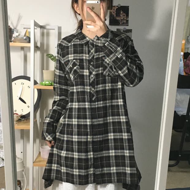 체크 셔츠 원피스