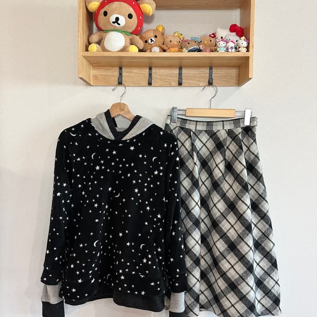 jpn 키치 괴짜 러힙 펑크 레이어드 코디세트