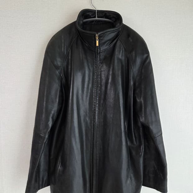 LNR 빈티지 하이넥 양가죽 레더 자켓