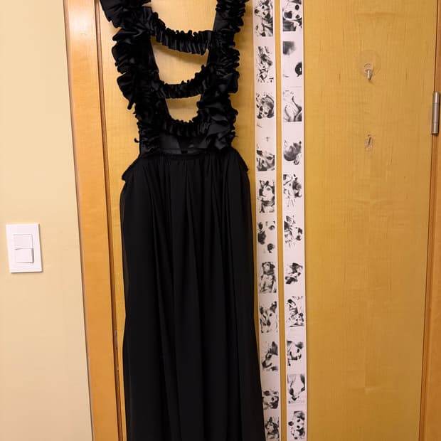 꼼데가르송 러플 서스펜더 쉬폰 원피스