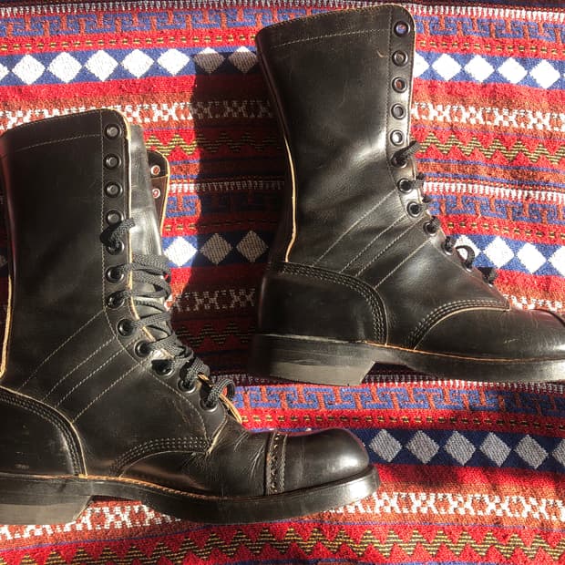 밀리터리 블랙 차심 레더 부츠 270