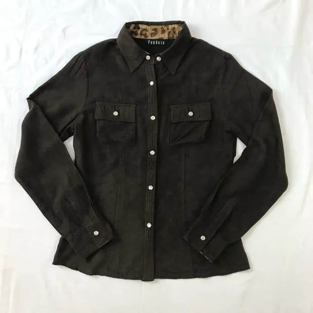 Pendora 브라운 호피 셔츠 