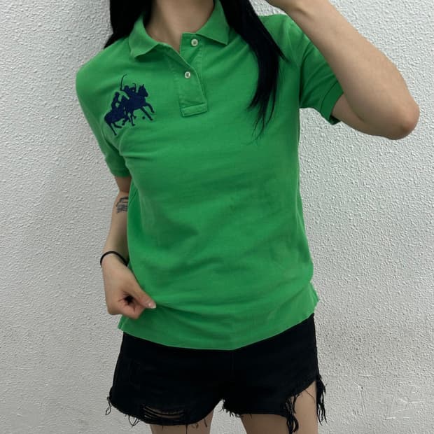 폴로 랄프로렌 네이비 포니 그린 pk반팔 M