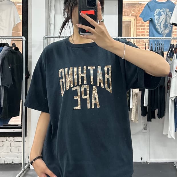 베이프 카모 빅로고 티셔츠