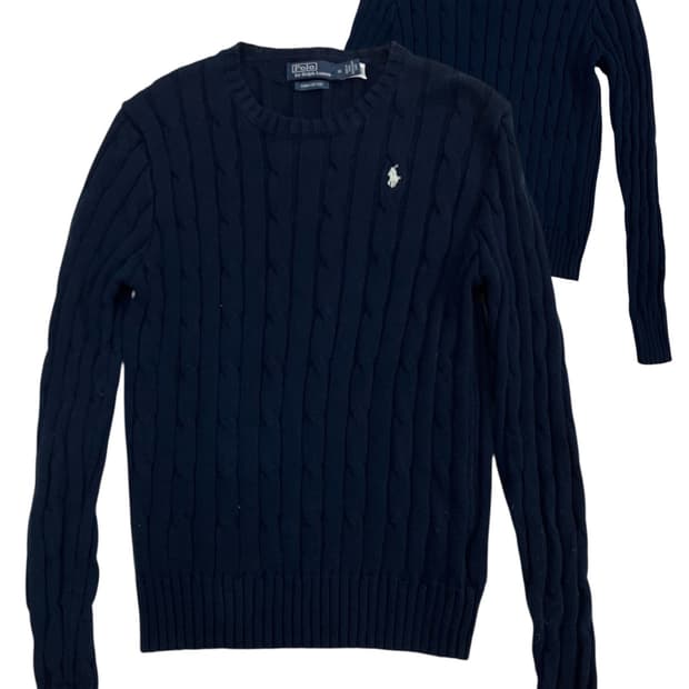 폴로 랄프로렌 네이비 꽈배기 니트 M