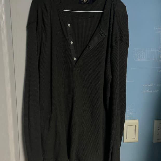 더블알엘 헨리넥 와플 롱슬리브 XL