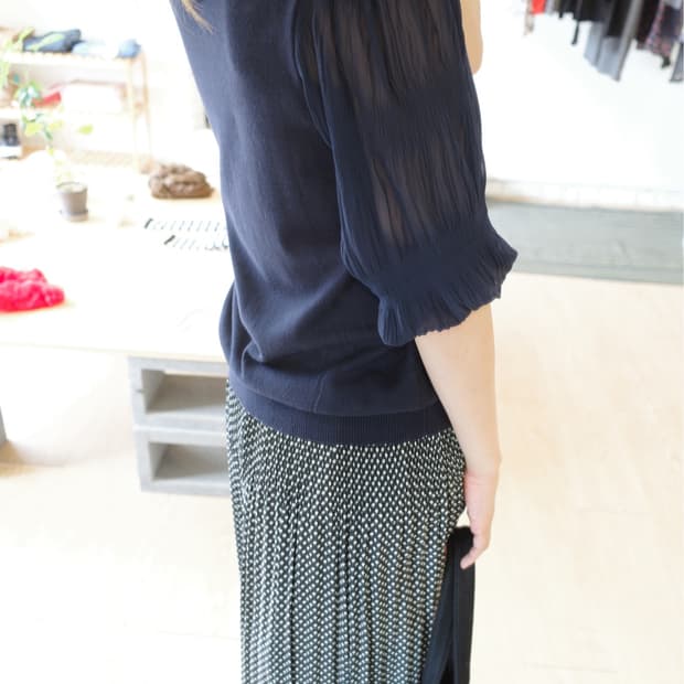 See-through navy top