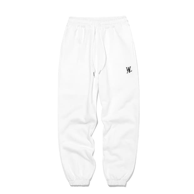 우알롱 기모 조거팬츠 화이트