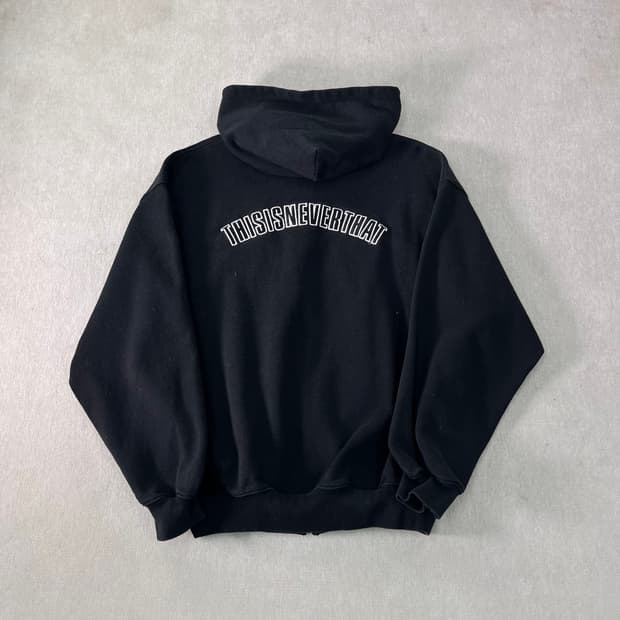 100 디스이즈네버댓 백로고 후드집업