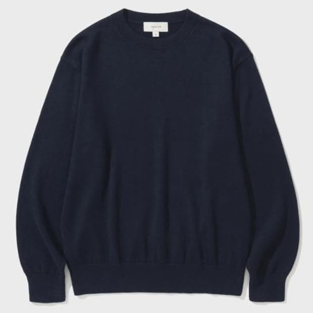 셔터 코튼 캐시미어 니트 네이비 M