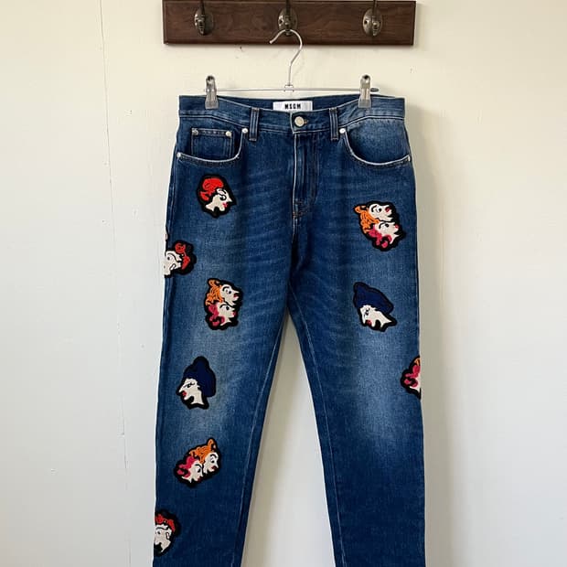 MSGM 페이스 패치 데님진