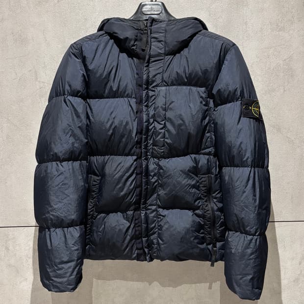 (95)스톤아일랜드 크링클랩스 후드 숏패딩