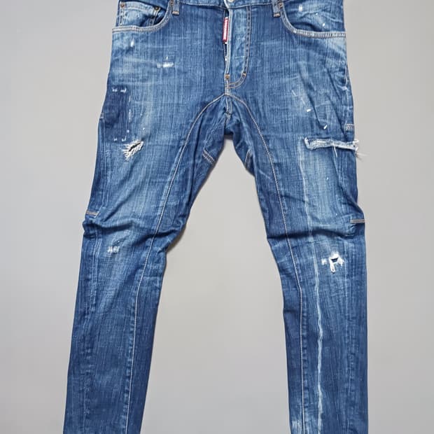 [48] 정품 디스퀘어드2 페인팅 딥워싱 타이디바이커진 청바지 32 33
