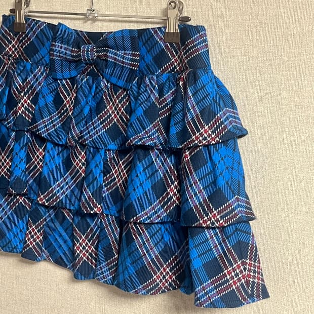[펑크/나나깔] 블루 타탄체크 스커트