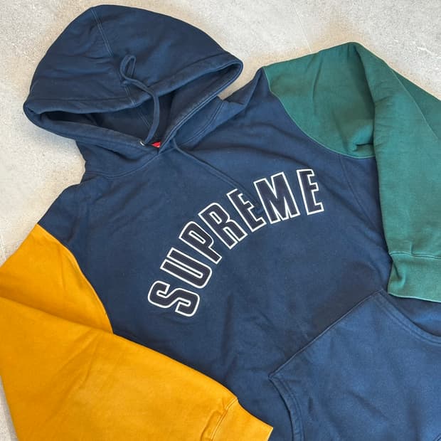 (XL) 슈프림 컬러 블록 후드티