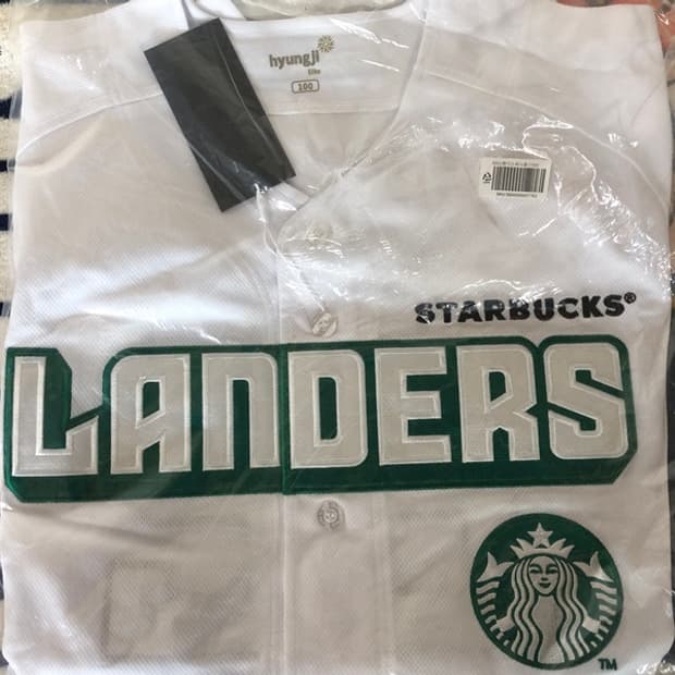 (2) KBO SSG랜더스X스타벅스22주년 한정유니폼/져지 100