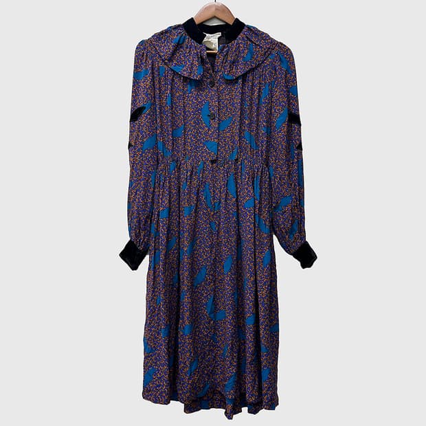 지방시 프랑스제 기하학 패턴 롱 원피스 드레스 빈티지 여성