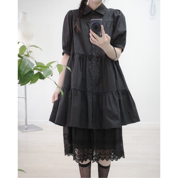 GRL black kangkang frill one-piece