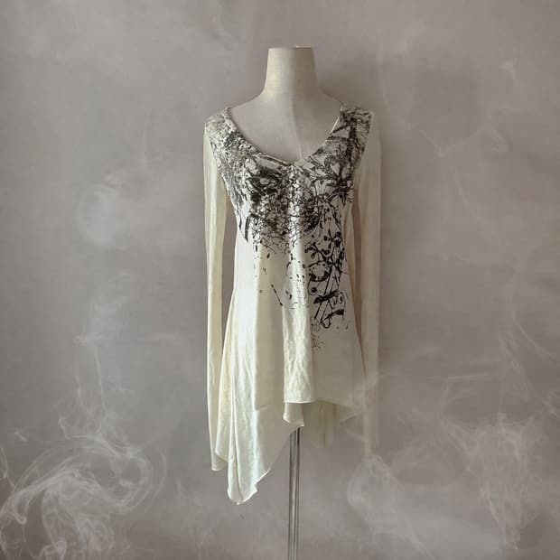 빈티지 긴팔 공겜여주 펑크 티셔츠 일본빈티지 긱시크 갸루 티셔츠 고스로리