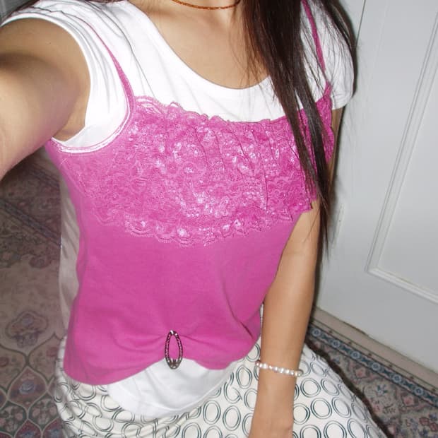 Magenta Chest Lace Sleeveless