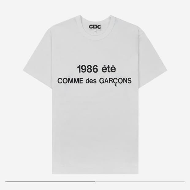(M) CDG 1986 반팔 화이트 꼼데가르송 꼼데