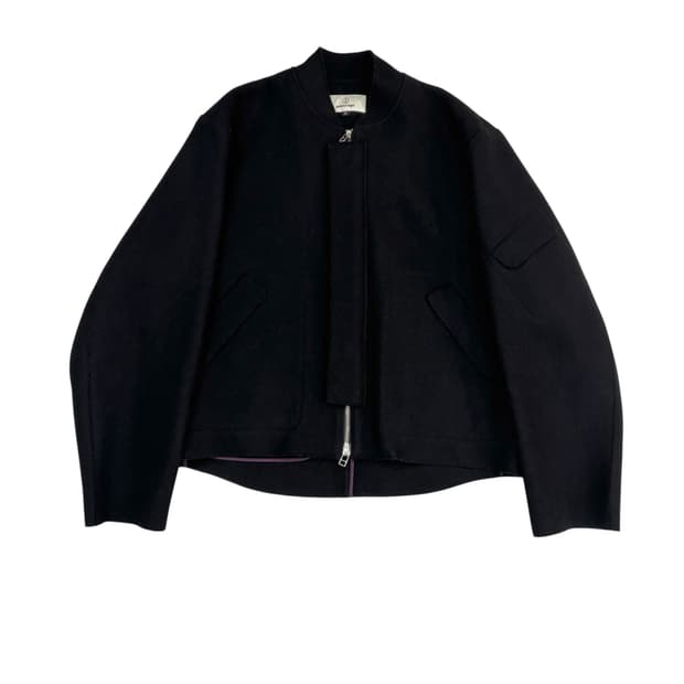 이얼즈어고 컷아웃 멜톤 울 블루종