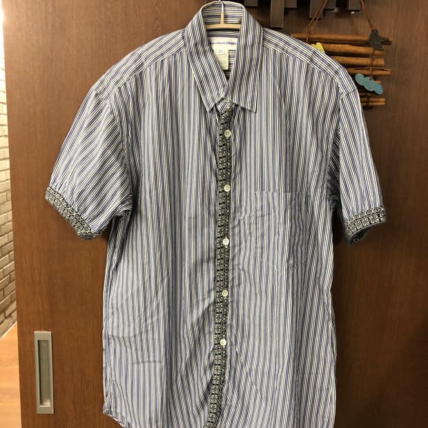 Comme des garcons shirt 니트 믹스 스트라이프 셔츠 