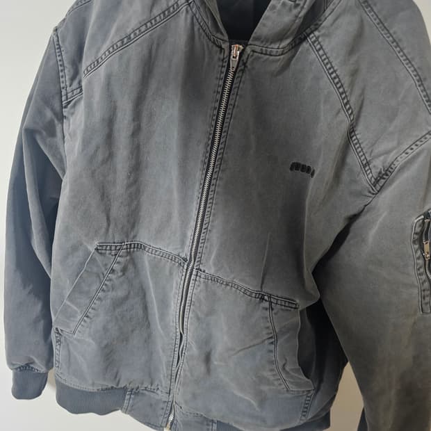 22fw 준지 가먼트다잉 차콜 마원 바람막이 S