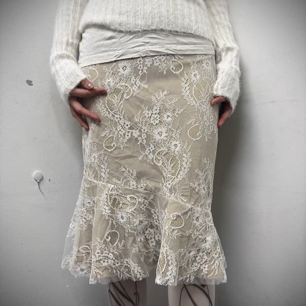 “Vintage” Beige Oriental Lace Skirts