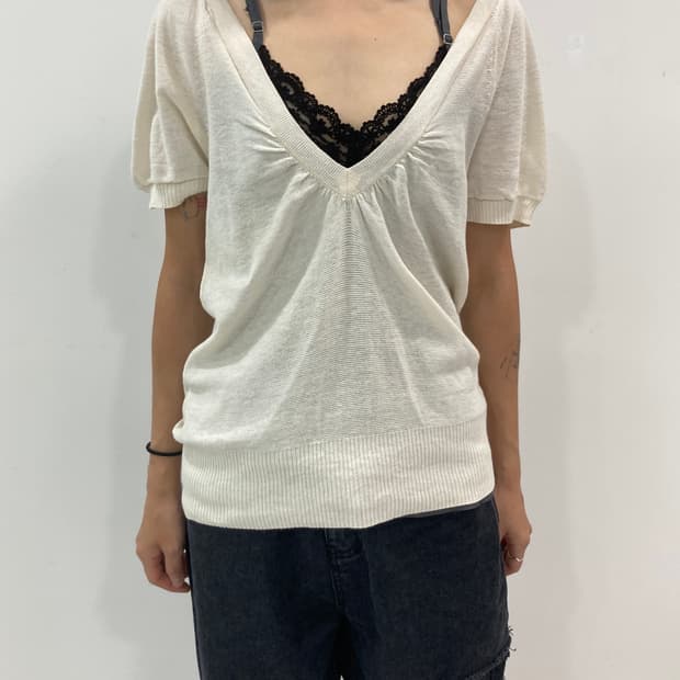 Raglan v neck knit t