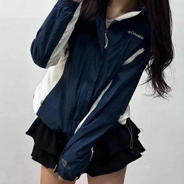 Columbia 컬럼비아 남흰 윈드브레이커 자켓 후드집업(M)