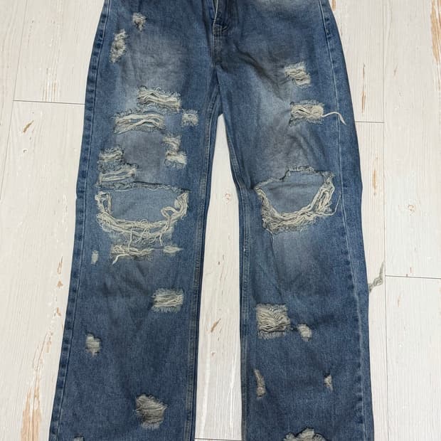 (unisex) damage denim pants