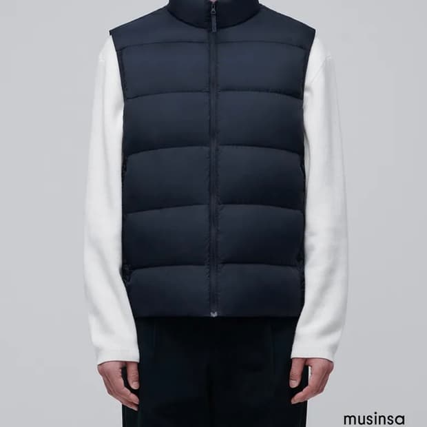 [M] 무신사 스탠다드 다운 패딩 조끼 베스트 네이비