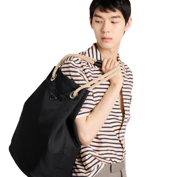 프라다 스트라이프 볼링 셔츠 (XL)