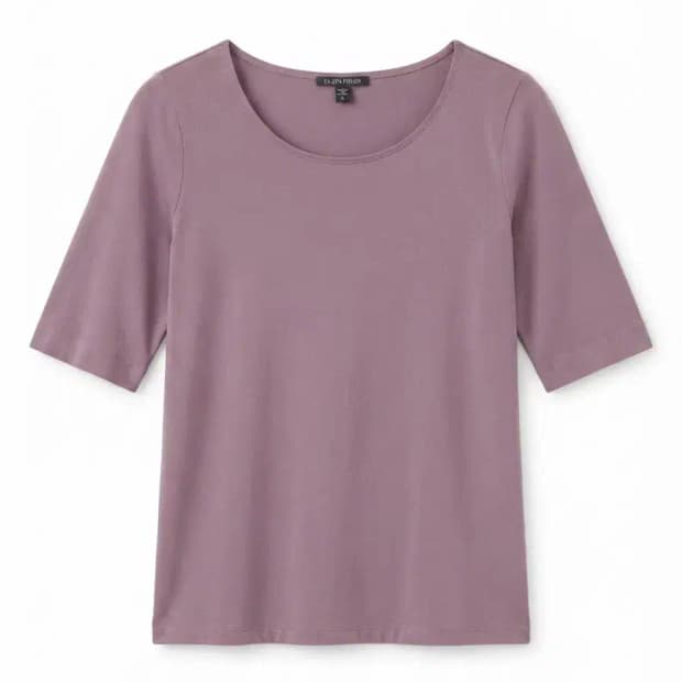 EILEEN FISHER 퍼플 반팔 티셔츠 S