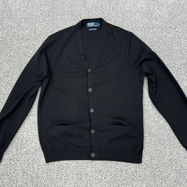 [새상품] 폴로 랄프로렌 00s 램스킨 엘보패치 울가디건