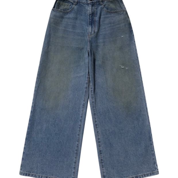 OIL FADED DENIMPANTS YELLOW BL