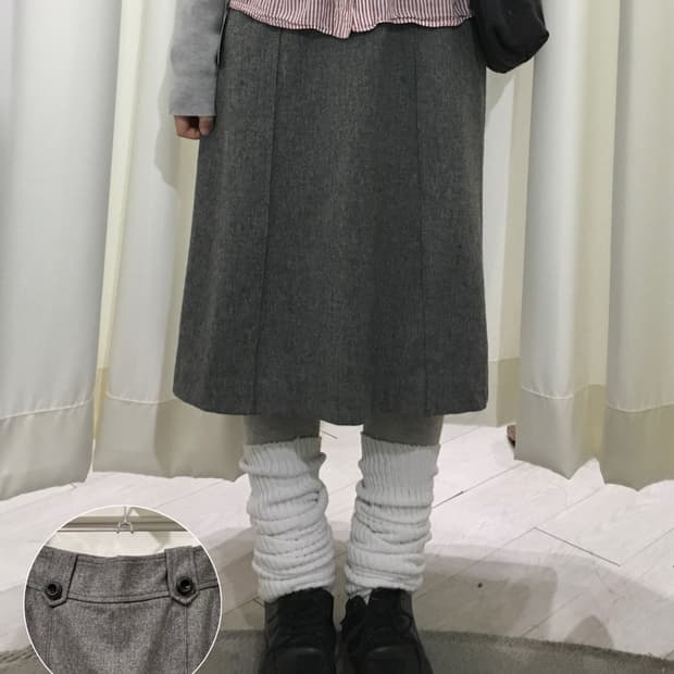 EAST BOY button Midi skirt