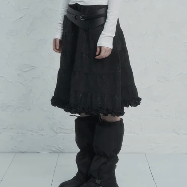 셋업이엑스이 FRILL CANCAN SKIRT 미디 스커트