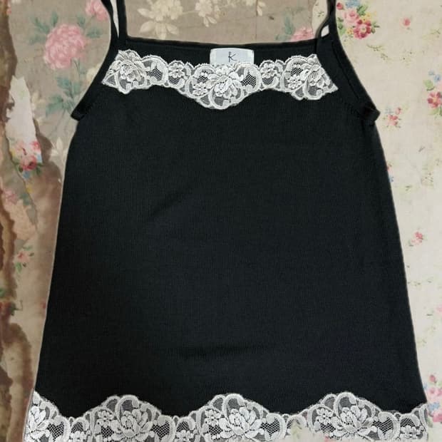 dark green lace sleeveless shirt 다크크린 나시