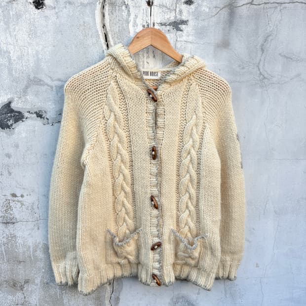 Pink House 핑크하우스 울 후드 니트 가디건