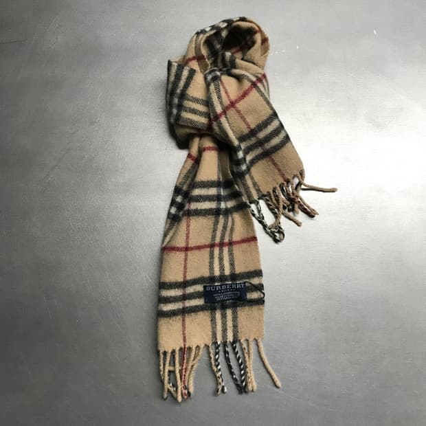 버버리 정품 램스울 머플러 베이지