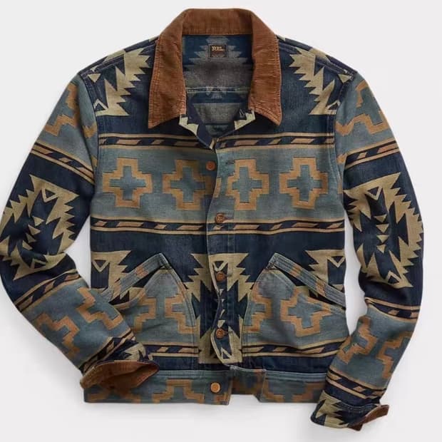 rrl 자카드 트러커 L