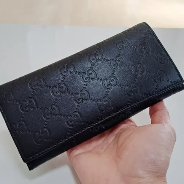 ​[정품] 구찌 클래식 시그니처 레더 장지갑
 (블랙)