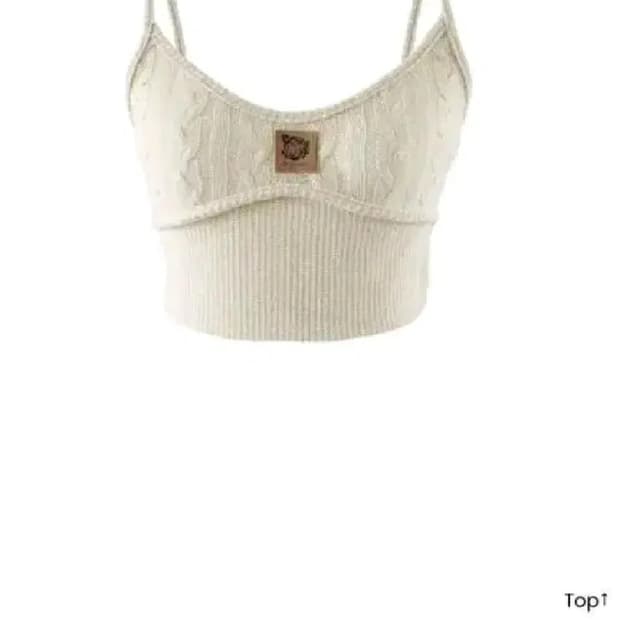 드라이로즈 슬리브리스 니트탑