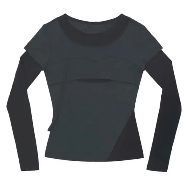 오호스 레이어드 숄더스트랩롱슬리브 Layered Shoulder Stra