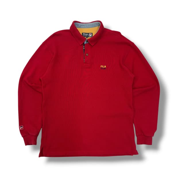 90s 휠라 FILA 스포츠 와플 롱슬리브 카라 티셔츠 (XL) 