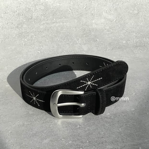 [Unisex] 스웨이드 별빛 자수 벨트 3컬러